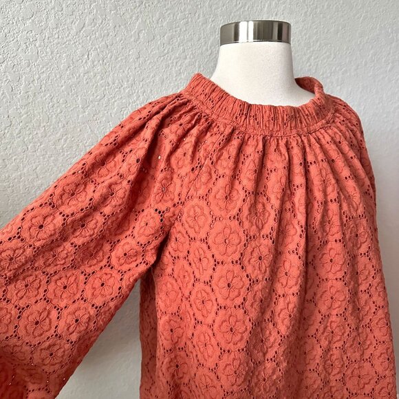 Roller Rabbit Eyelet Blouse Top in Terra - Picture 5 of 14